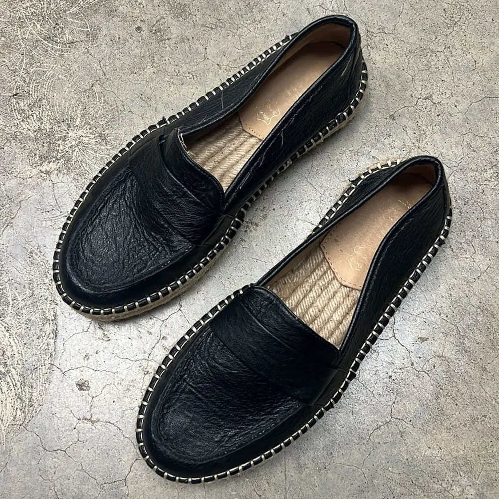 * Mi.im black leather espadrille loafers excellent used condition no damage